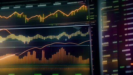 Computer Screen Displaying Multiple Graphs Generative AI