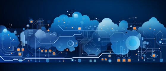 Modern Cloud Computing and Data Network Abstract Illustration