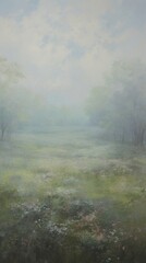 Fototapeta na wymiar Meadow wallpaper outdoors nature mist.