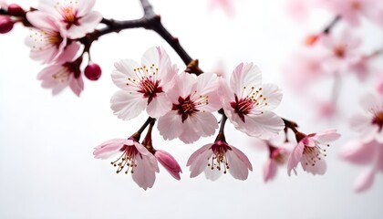 Obraz premium Cherry Blossom Flowers Illustration Digital Painting Floral Background Beautiful Blossoms Design