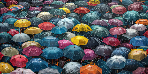 Hong Kong Protests - Picture a sea of umbrellas, symbolizing the Umbrella Movement for democracy and against Chinese influence