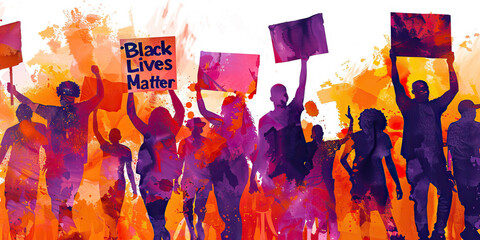 Black Lives Matter Protests in the United States - Imagine protesters holding signs with 