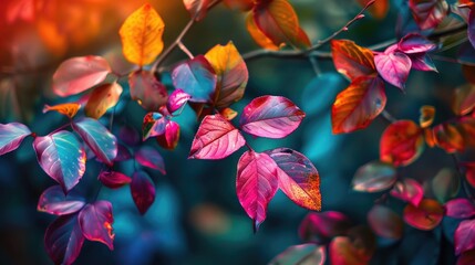 colorful leaves abstract