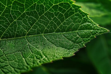 Obraz premium Close-up of Green Leaf Texture