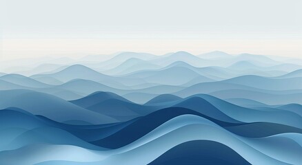 Abstract Blue Mountain Landscape