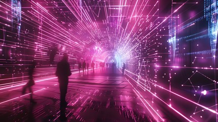 futuristic line technology 