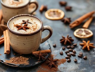 Cozy Spiced Latte in a Rustic Mug