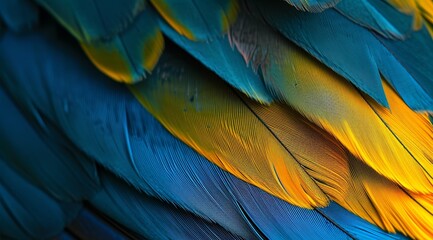 Obraz premium Vibrant Macaw Parrot Feathers Close-up
