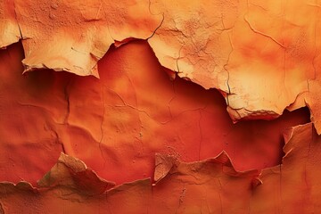 Fototapeta premium Close-up of peeling orange paint texture