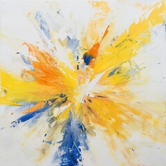 Vibrant abstract explosion of colors on canvas