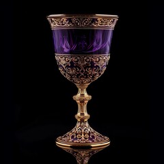Elegant vintage goblet on a black background