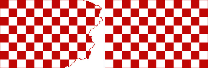 Red formula flags vector. Standard flag and with torn edges