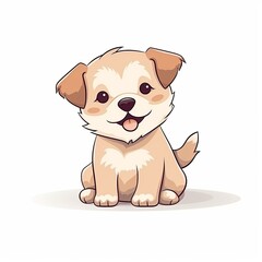 flat illustration of cute pleasant puppy