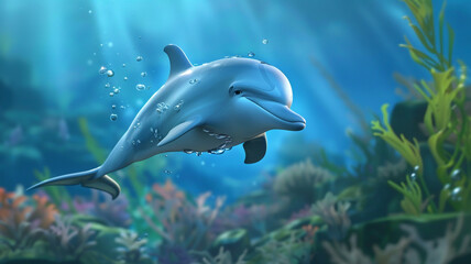 lovely animated dolphin.