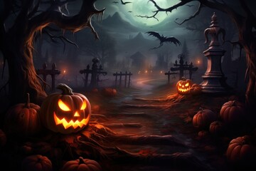 Halloween halloween anthropomorphic jack-o'-lantern.