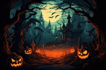 Halloween halloween anthropomorphic jack-o'-lantern. - obrazy, fototapety, plakaty