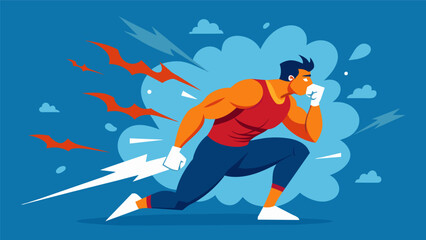 Fototapeta premium Slow deep breaths are used in between bursts of intense activity allowing the fighter to recover their breath and avoid throwing themselves off