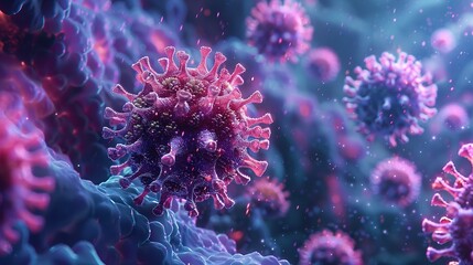 Naklejka premium virus pandemic vaccine coronavirus COVID transmission infectious disease strain deadly quarantine new novel organism pathogen mutation science breakthrough