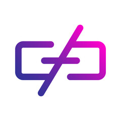 Fototapeta premium unlink gradient icon