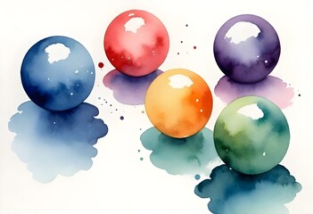 Floating Orbs Digital Painting Artwork Colorful Illustration Abstract Background Design