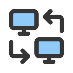 peer to peer line color icon