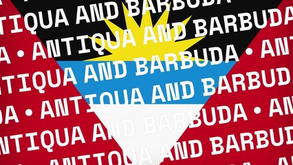 4K Ultra HD. A beautiful view of the flag of Antiqua And Barbuda. 3D video animation with moving text