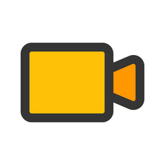 video camera line color icon