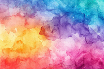Digital watercolor texture featuring vibrant rainbow hues blending together in abstract patterns. 