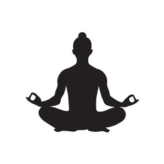 Meditation yoga in cartoon, doodle style . Image for t-shirt, web, mobile apps and ui. Isolated 2d vector illustration in logo, icon, sketch style, Eps 10, black and white. AI Generative