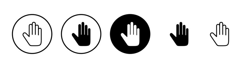 Hand icon vector isolated on white background. Hand gesture. hand stop