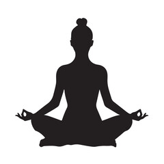 Meditation yoga in cartoon, doodle style . Image for t-shirt, web, mobile apps and ui. Isolated 2d vector illustration in logo, icon, sketch style, Eps 10, black and white. AI Generative