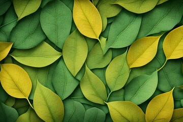 A green leafy background with yellow leaves