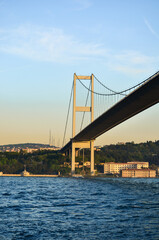 bosphorus bridge with sunset view, istanbul