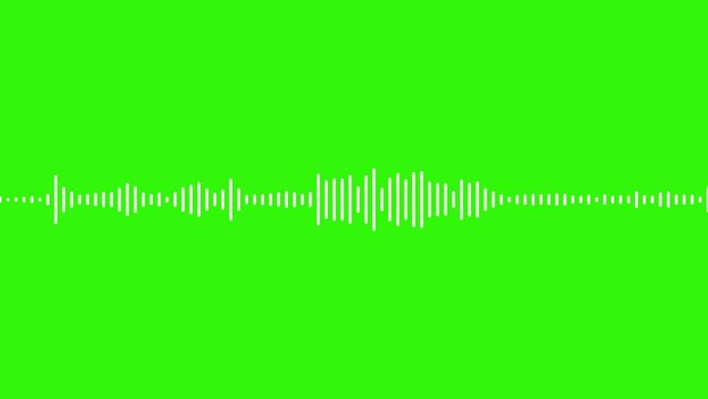 Abstract White on black sound waves background. White audio waveform spectrum animation,
Visualization sound graphic element. audio visualizer on green screen background. audio bar, spectrum form,