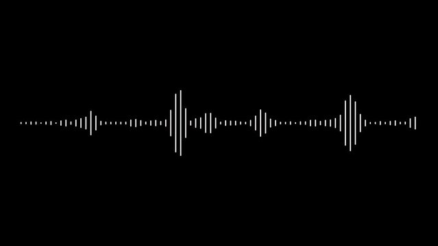 Sound wave isolated on black background. Visualizer equalizer meters modern audio,
Abstract White on black sound waves background. Digital interface element. Seamless loop