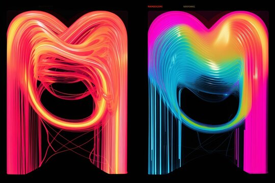 Neon Spectrum Delights: 3D Ribbons on Electronic Music Album Covers