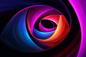 Neon Spiral Abstraction: Educational Software Visual Art
