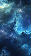 Obraz premium Abstract cosmic background with galaxy depictions. Space exploration concept. 