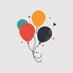 Ballons in cartoon, doodle style. Image for t-shirt, web, mobile apps and ui. Isolated 2d vector illustration in logo, icon, sketch style, Eps 10. AI Generative
