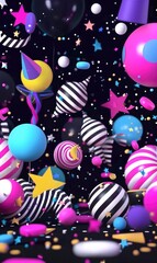 Whimsical abstract background event with playful motifs and quirky elements, adding a touch of fun and whimsy to the atmosphere , Hd Background