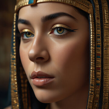 Close-up portrait of Cleopatra VII