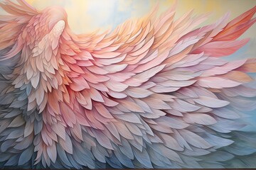 Ethereal Angel Wing Gradients Divine Mural Painting Masterpiece