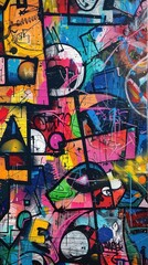 Dynamic graffiti complemented by a painting that celebrates the creativity of street art.
