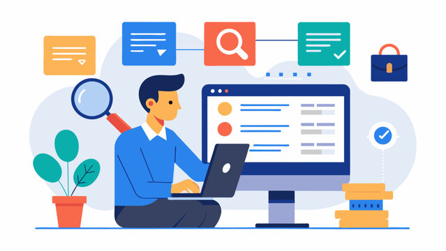 A person using different filters and search options on a financial website in order to narrow down their results to the most credible sources.