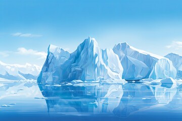 Glacial Crystal Gradients: Arctic Wildlife Conservation Flyer via Iceberg Perspectives