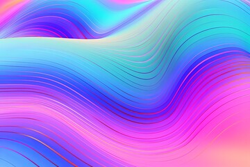 Obraz premium Holographic Neon Wavy Stripes: Vibrant Wallpaper for Smartphone Screens