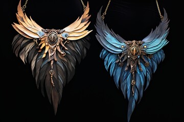 Mythic Griffin Feather Gradients: Enchanting Fantasy Jewelry Collection