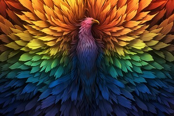 Fototapeta premium Mythic Griffin Feather Gradients Puzzle: Mystical Creature Theme