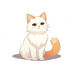 flat illustration of cute pleasant cat