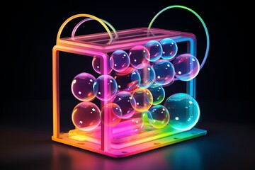 Polychromatic Soap Bubble Gradients Bubble Machine Product Box - Mesmerizing Aquatic Spectrum Blend